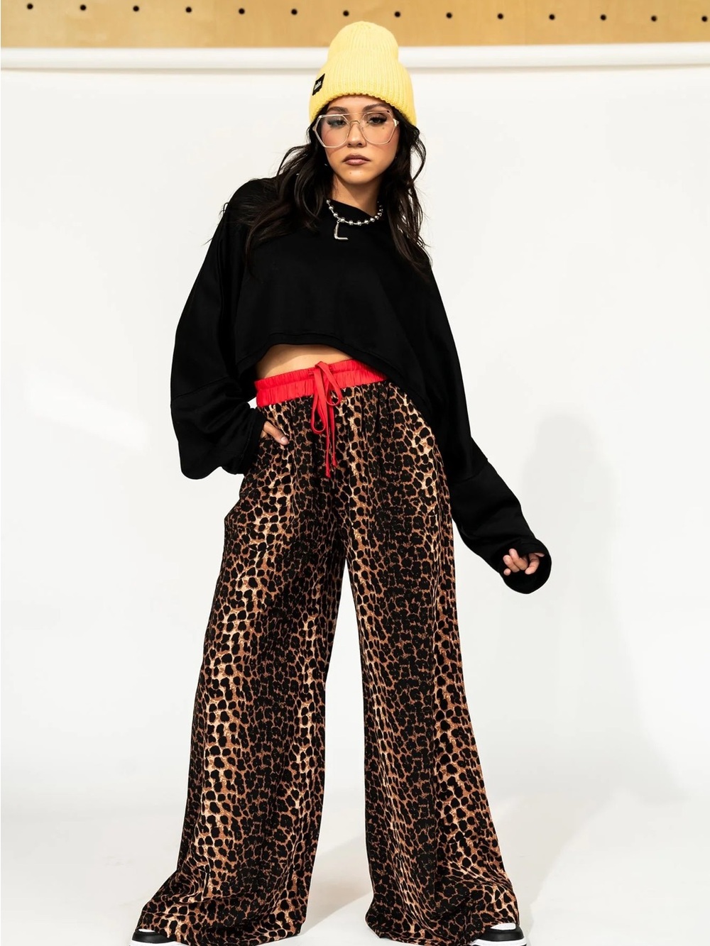 Dressed in LALA Feline Fierce Wide Leg Leopard Pants